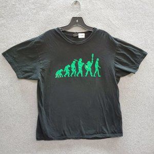 Human Evolution Men Shirt‎ Large Black Zelda Link Graphic Short Sleeve Crew Neck